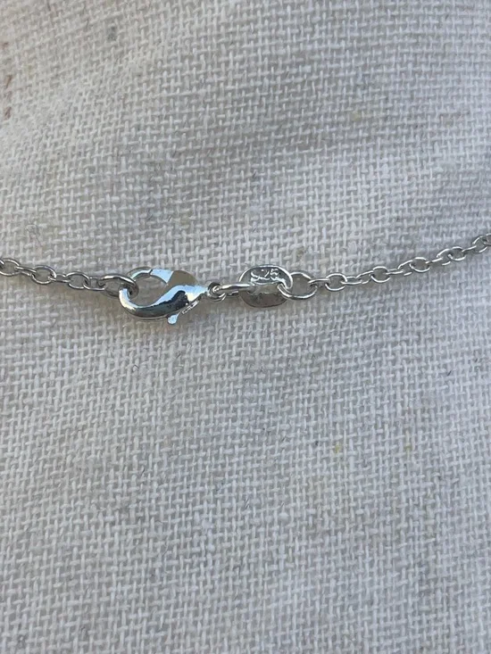 Simulated Aquamarine 925 Sterling Silver Necklace Light Blue with Cubic Zirconia - Picture 6 of 6